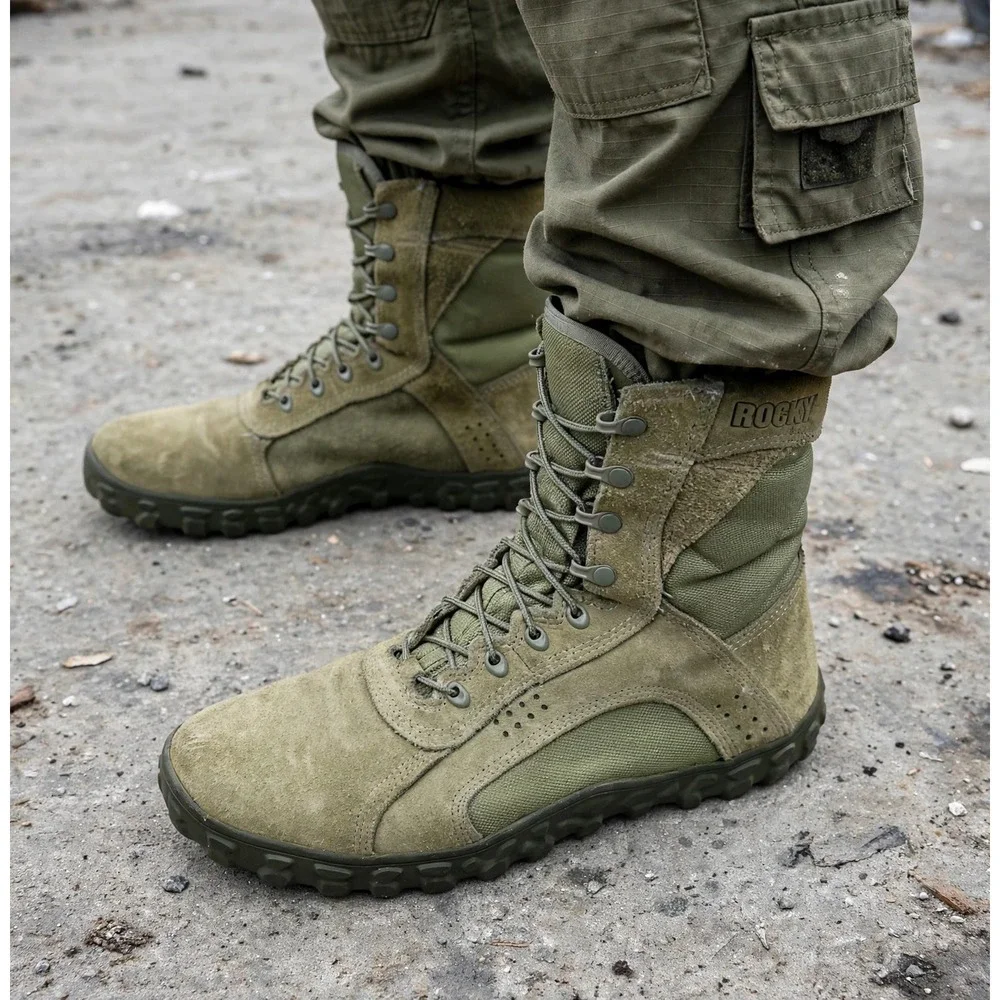 Rocky Mens 14 M S2V Special Ops Tactical Military Boots Sage Green Nylon Leather
